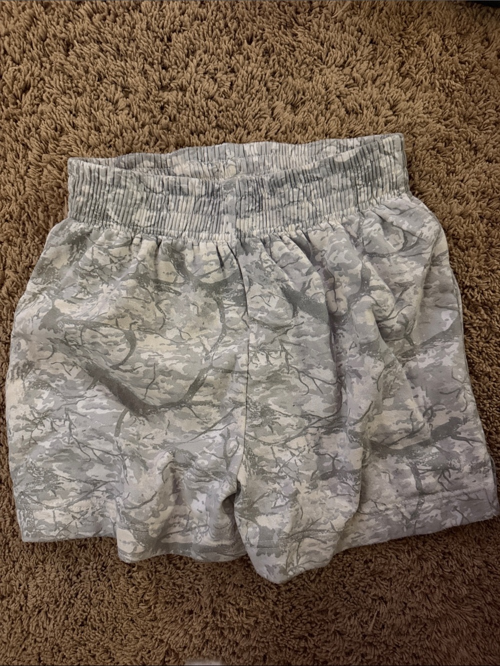 Light Gray Camouflage sweat shorts Elastic-Waist Women’s